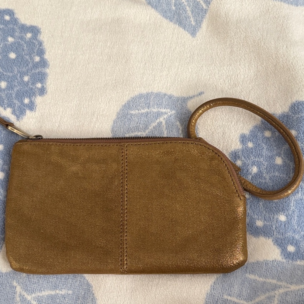HOBO Muted Gold Leather Wristlet